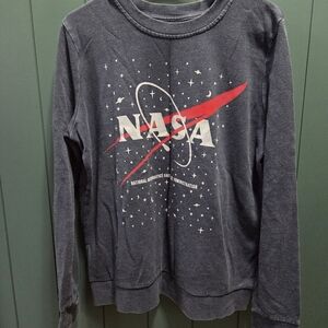 Mighty Fine Gray NASA Graphic Sweater